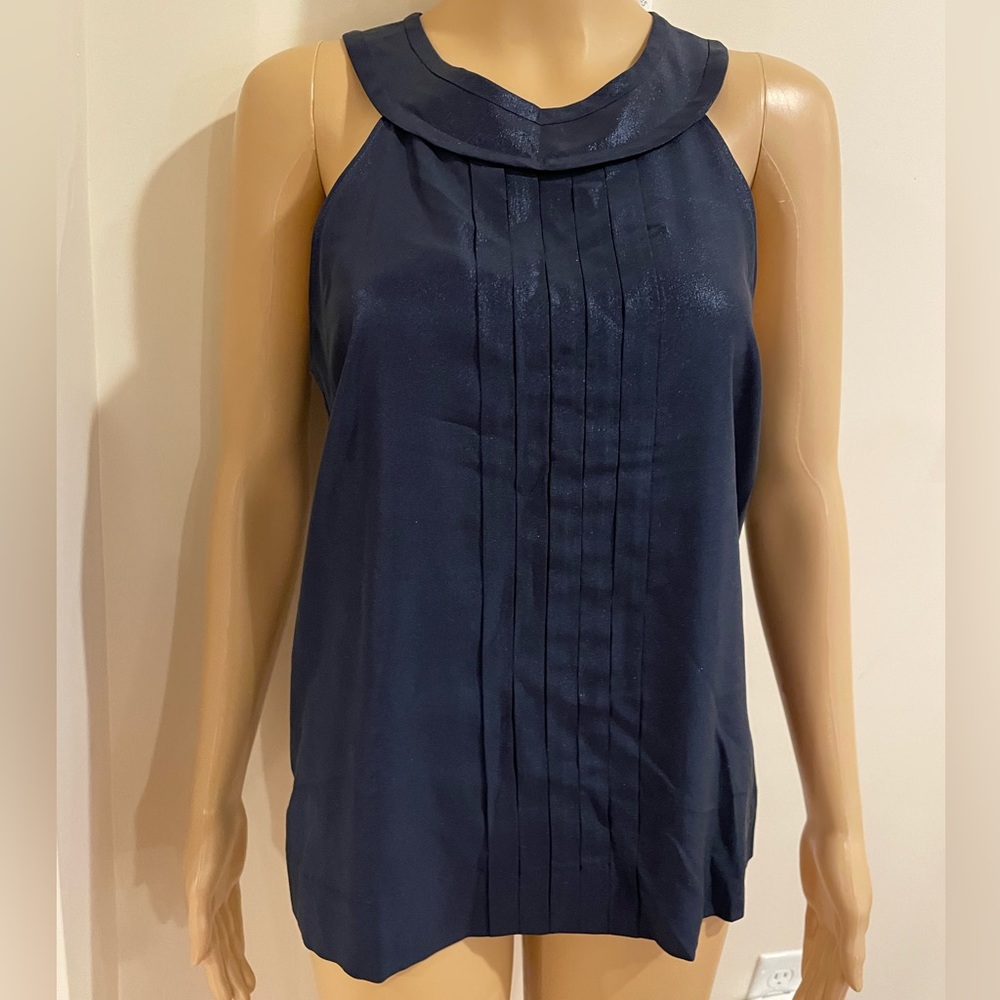 NWT J. Crew navy silk glimmer tank top